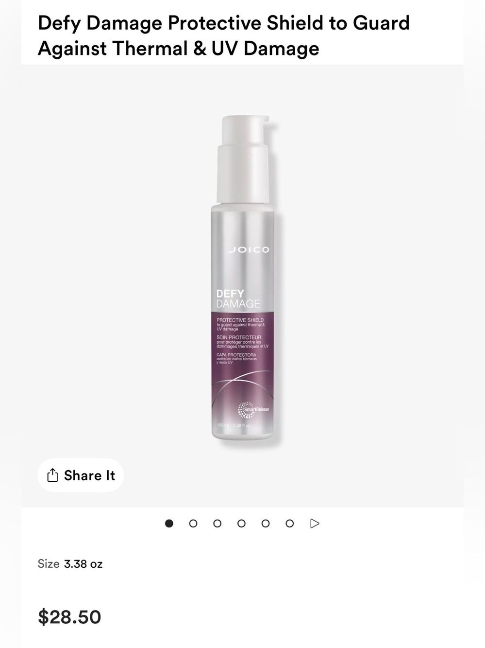Joico DefyDamage Protective Shield for coloured hair